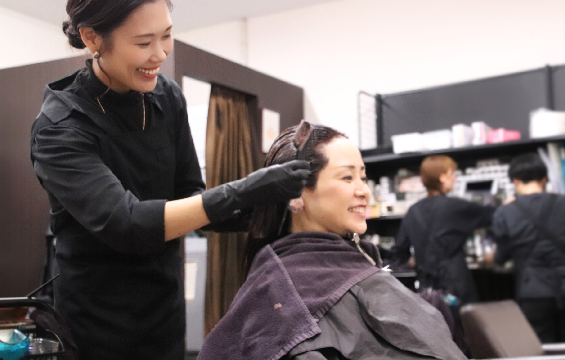 ヘアカラーの様子